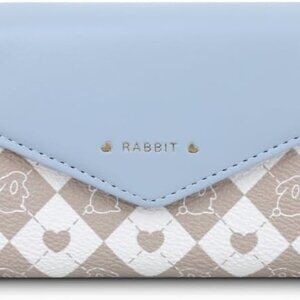 Cute Rabbit Slim Wallet Faux Leather Card Holder Coins for Girls and Women